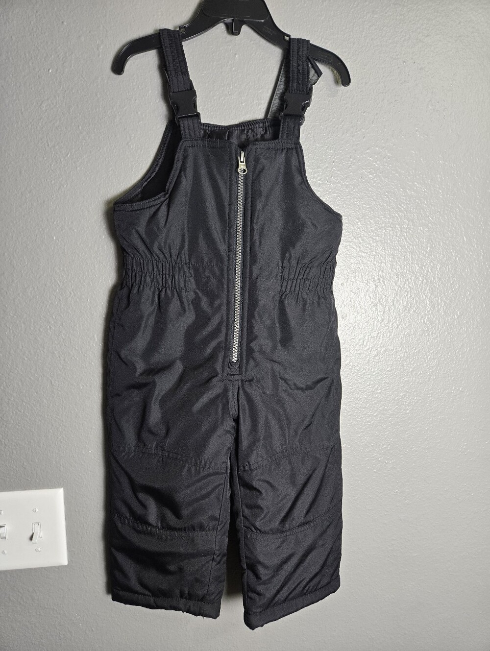 Carter's Black Kids Snow Bib Overalls with Front Zip Size 2T